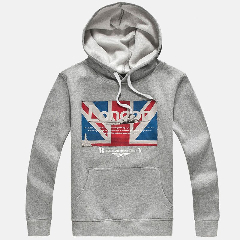 時(shí)尚灰色套頭衛(wèi)衣定制