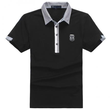黑色男款翻領短袖時尚POLO衫加工制作